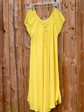 India Boutique Yellow Embroidered Maxi Dress